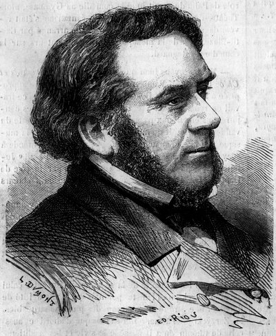 Retrato de Eugene Bethmont (1804-1860), advogado e político francês, ex-ministro da Justiça. Gravura em "Le Monde Illustré" n°156 de 7 de Abril de 1860. de French School