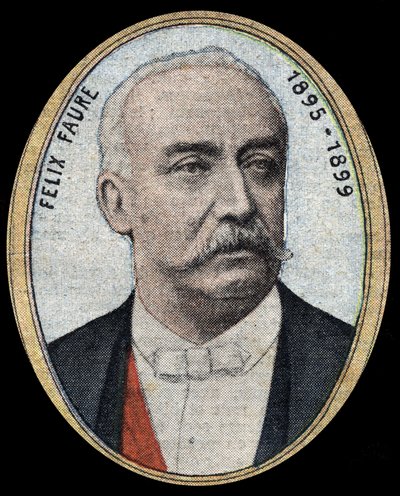 Retrato de Felix Faure (1841-1899), industrial e político, republicano moderado, ele se tornou Presidente da República de 1895 a 1899. de French School