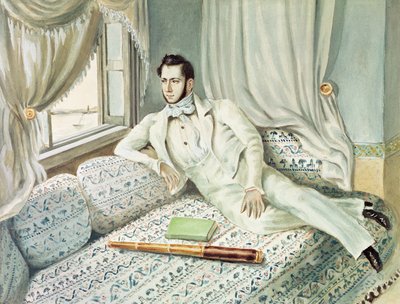 Retrato de Ferdinand de Lesseps na época de seu vice-consulado em Alexandria, c.1832 (wc no papel) de French School