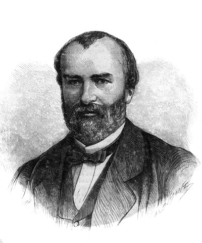 Retrato de François-Saturnin-Leonide Babaud-Laribiere (François Saturnin Leonide Babaud Laribiere) (1819-1873) político francês e freemacon - Gravura de 1870 de French School