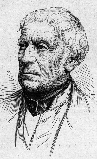 Retrato de François Guizot (1787-1874), político, historiador e acadêmico francês. Gravura em "Le Monde Illustré" n°883 de 14 de Março de 1874. de French School