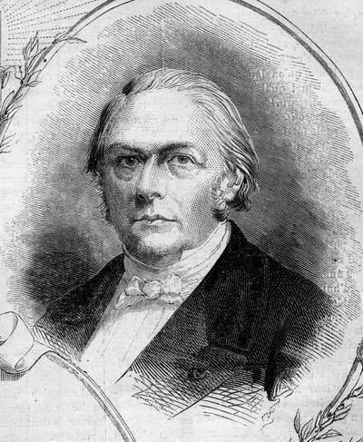 Retrato de François Jules Devinck (1802-1878), industrial e político francês. Gravura em "Le Monde Illustré" n°262 de 19 de Abril de 1862. de French School