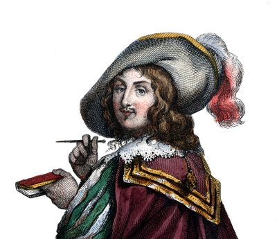 Retrato de François VI, Duque de La Rochefoucauld, Príncipe de Marcillac (1613-1680), autor francês. de French School