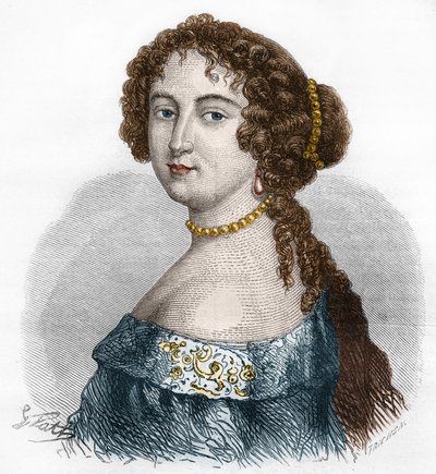 Retrato de Françoise Athenais (Françoise-Athenais) de Rochechouart Mortemart, Marquise de Montespan (ou Madame de Montespan) (1640-1707). Gravura de 1879. de French School