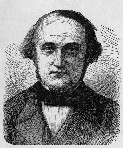Retrato de François-Clément Sauvage (1812 - 1872), engenheiro e administrador francês - no "Album de la Science; cientistas ilustres; Grandes descobertas" 1896. de French School