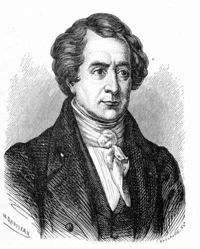 Retrato de François Arago (1786 - 1853) - em "Álbum de Ciências; ilustres estudiosos; Grandes Descobertas" 1896. de French School