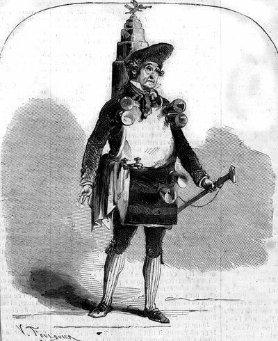 Retrato de Frederick Lemaitre (1800-1876), comediante francês em "Le Marchand de coco" de Adolphe d