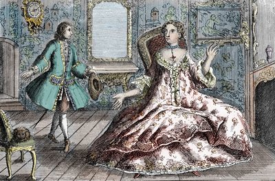 Retrato da criminosa francesa Marie Catherine Taperet Lescombat e do seu amante Henri Mongeot (gravura) de French School