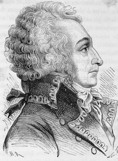 Retrato do General Alexandre Visconde de Beauharnais (1760-1794), acusado de ter defendido mal Mainz em 1793, ele era guilhotina - em "L