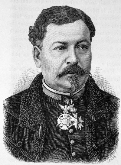 Retrato do General Jean Auguste Margueritte (1823 - 1870, falecido na Batalha de Sedan), pai de Paul e Victor Margueritte - em "L