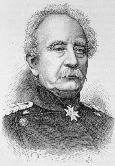 Retrato do General Karl Friedrich Von Steinmetz, marechal prussiano de feld (1796 - 1877) - em "L