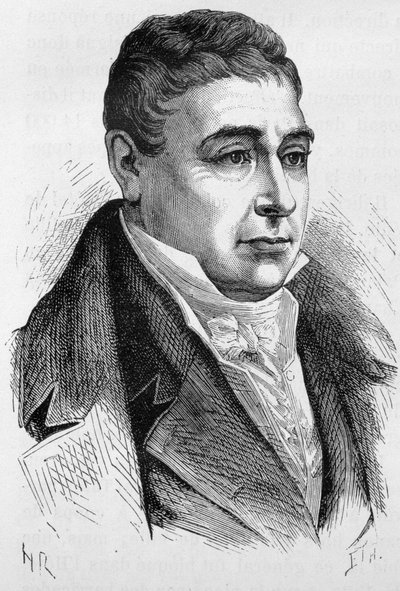 Retrato do General La Fayette (Lafayette) (1757 - 1834) - em "L