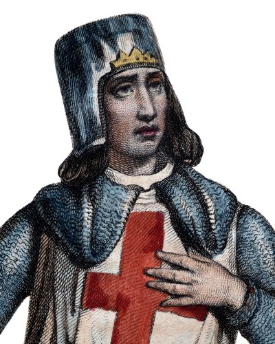 Retrato de Geoffrey de Villehardouin (1150-1228), historiador francês e cavaleiro. de French School