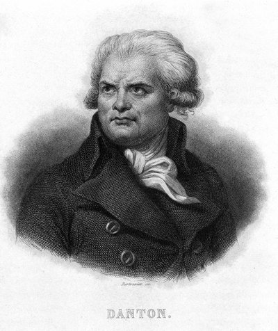 Retrato de George Jacques Danton (1759 - 1794) - em “” Revolution française ”” de Thiers. século 19 de French School