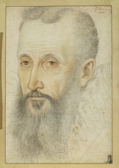 Retrato de George Talbot, 6º Conde de Shrewsbury (1528-90) (giz no papel) de French School