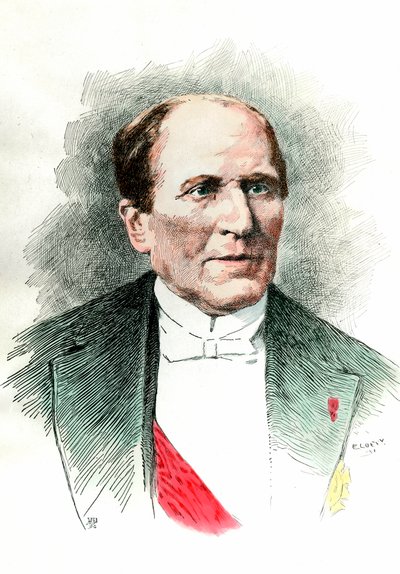 Retrato de Georges Eugene Haussmann chamado Barão Haussmann (1809 - 1891) prefeito do Sena durante o Segundo Império. Gravura do século XIX. Colecção privada. de French School