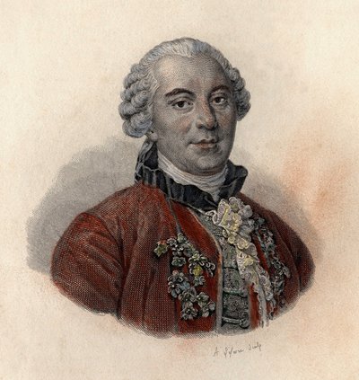 Retrato de Georges Louis Leclerc, Conde de Buffon (1707-1788), naturalista e escritor francês. Em "Retratos de Homens Úteis". de French School
