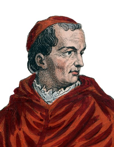 Retrato de Georges d&39;Amboise (1460-1510), cardeal francês e ministro de Estado. de French School