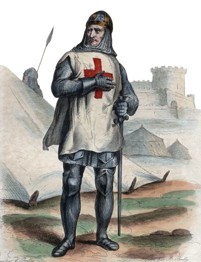 Retrato de Godfrey de Bouillon (104061-1100), cavaleiro franco, um dos líderes da Primeira Cruzada. de French School
