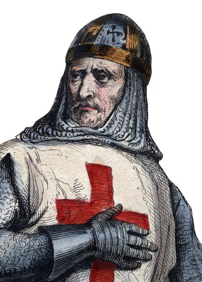 Retrato de Godfrey de Bouillon (104061-1100), cavaleiro franco, um dos líderes da Primeira Cruzada. de French School