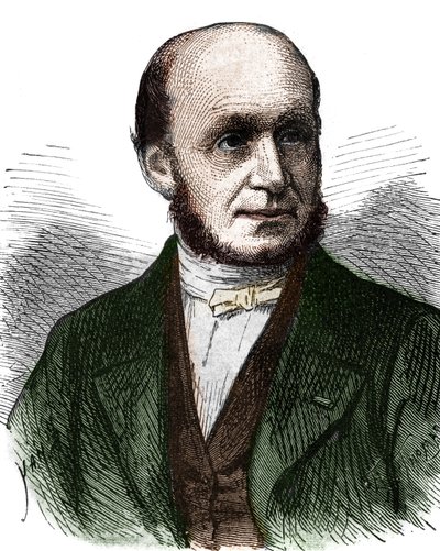 Retrato de Guillaume Benjamin Duchenne de Boulogne (1806 - 1875), médico francês - no "Album de la Science; ilustres estudiosos; Grandes Descobertas" 1896. de French School