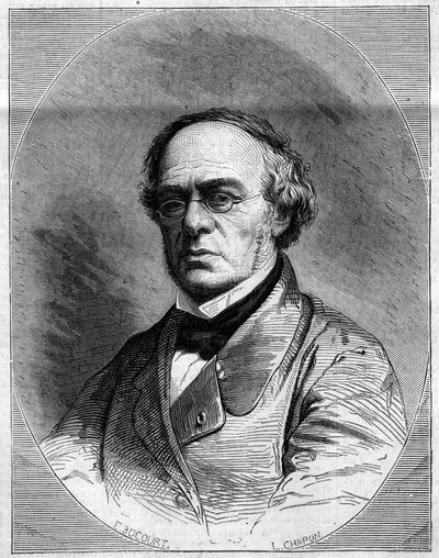 Retrato de Halevy (Jacques Fromental Levy, dit) (1799-1862), compositor francês. Gravura em "Le Monde Illustré" n°259 de 29 de março de French School