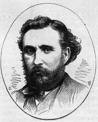 Retrato de Henri Chapu (1833-1891), escultor francês. Gravura em "Le Monde Illustré" n°890 de 2 de Maio de 1874. de French School