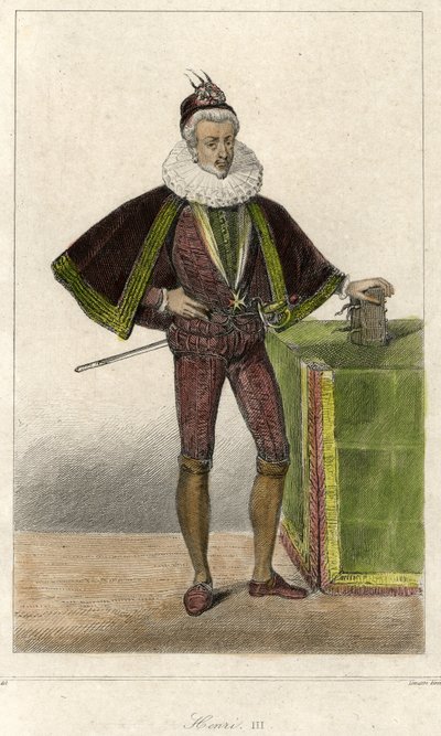 Retrato de Henrique III (1551 - 1589), Rei da França. de French School