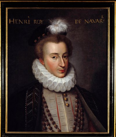 Retrato de Henrique IV (1553-1610) Pintura do Rei da França Pintura da Escola Francesa. Sol do século XVI. 0,51x0,61m. Pau, museu do castelo. de French School