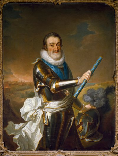 Retrato de Henrique IV da França, em armadura de French School