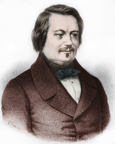 Retrato de Honore de Balzac (1799-1850), romancista francês. de French School