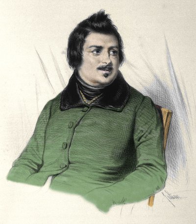 Retrato de Honore de Balzac (1799-1850), escritor francês. de French School