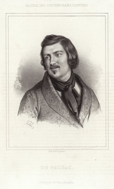 Retrato, de, honore, de, Balzac de French School