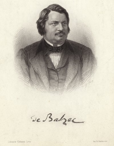 Retrato, de, honore, de, Balzac de French School