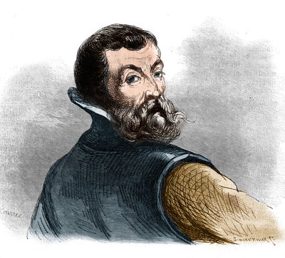 Retrato de Jacques Cartier (1491-1557), navegador e explorador francês. de French School