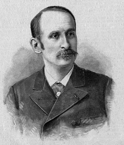 Retrato de Jacques Marie Eugene Godefroy-Cavaignac (Godefroy de Cavaignac, Godefroy Cavaignac) (1853-1905), político francês, ministro da guerra em 1895. Gravura em "La gazette du dimanche" de 14 de Novembro de 1895. de French School