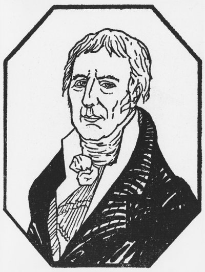 Retrato de Jean-Baptiste de Monet (1744-1829) Chevalier de Lamarck, gravado para o bicentenário do seu nascimento, 1946 de French School