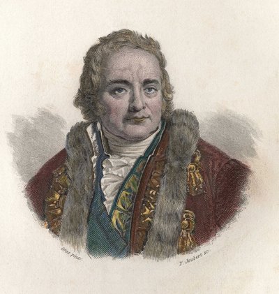 Retrato de Jean Antoine (Jean - Antoine) Chaptal, Conde de Chanteloup (1756-1832), químico e político francês. Em "Retratos de Homens Úteis". de French School