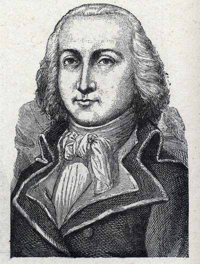 Retrato de Jean Baptiste Cyrus Adelaide de Timbrune de Thiembronne dit Valencia, Conde de Valencia e General da Revolução Francesa (1757-1822). Gravura a partir de 1889. Coleção privada. de French School