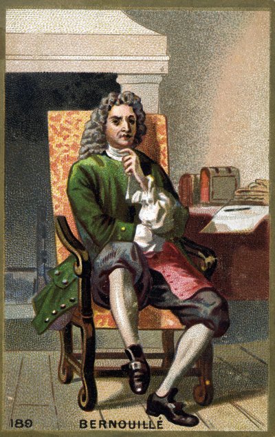 Retrato de Jean Bernoulli (Johann Bernouilli) (1667-1748) Cromolitografia do final do século XIX. de French School