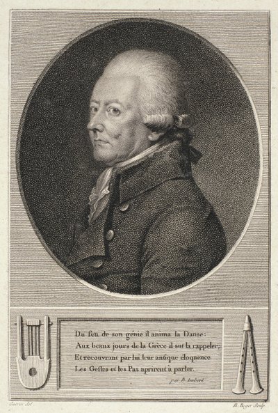 Retrato de Jean Georges Noverre (1727-1810) gravado por B. Roger de French School