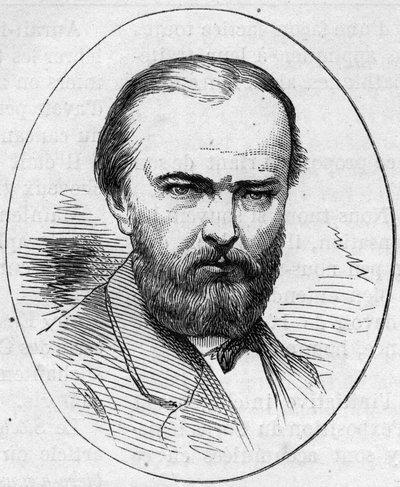 Retrato de Jean Jacques Henner (1829-1905), pintor francês. Gravura em "Le Monde Illustré" n°890 de 2 de Maio de 1874. de French School