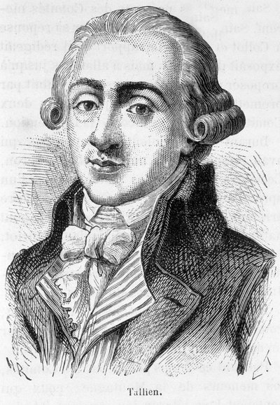 Retrato de Jean Lambert (Jean-Lambert) Tallian, político francês (1767-1820) - em "L