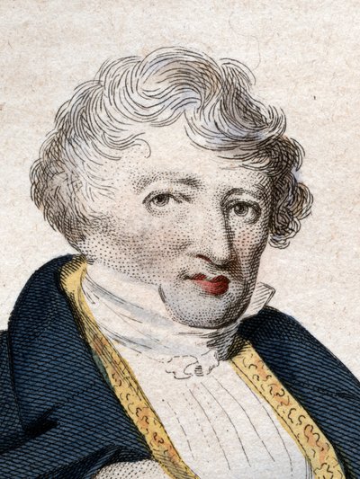 Retrato de Jean Leopold Nicolas Frederic Cuvier conhecido como Georges Cuvier (1769-1832), naturalista francês e zoólogo. de French School