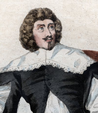 Retrato de Jean Louis Guez de Balzac (1597-1654), autor francês. de French School