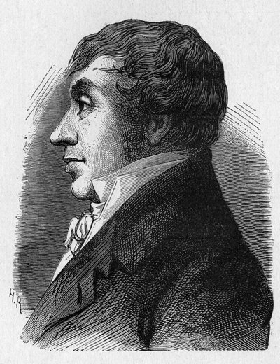 Retrato de Jean Marie Joseph (Jean-Marie-Joseph) Coutelle (1748-1835), comandante dos aerostiers militares sob a República - in "Album of Science; cientistas ilustres; Grandes Descobertas" 1896 de French School
