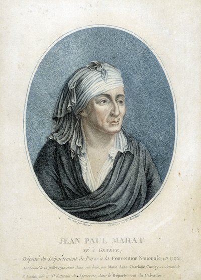 Retrato de Jean Paul Marat (1743-1793), médico, publicista e político francês de French School