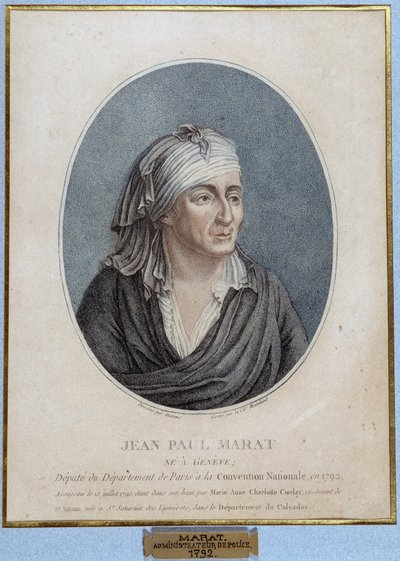 Retrato de Jean Paul Marat (1743-1793), médico, publicitário e político francês de French School