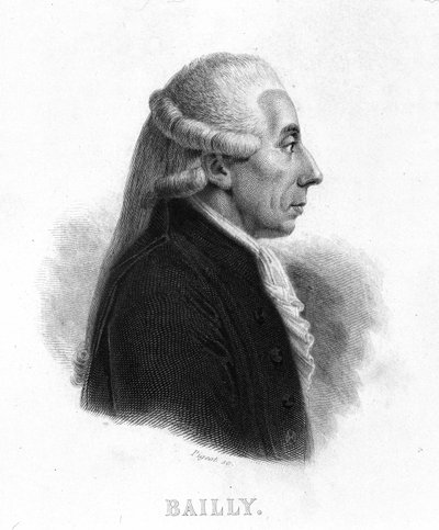 Retrato de Jean Sylvain Bailly (1736 - 1793) - em "Revolution francaise" de Thiers. Século XIX de French School