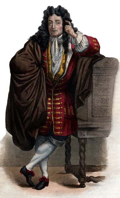 Retrato de Jean de La Bruyere (Labruyère) (1645-1696), ensaísta e moralista francês. de French School
